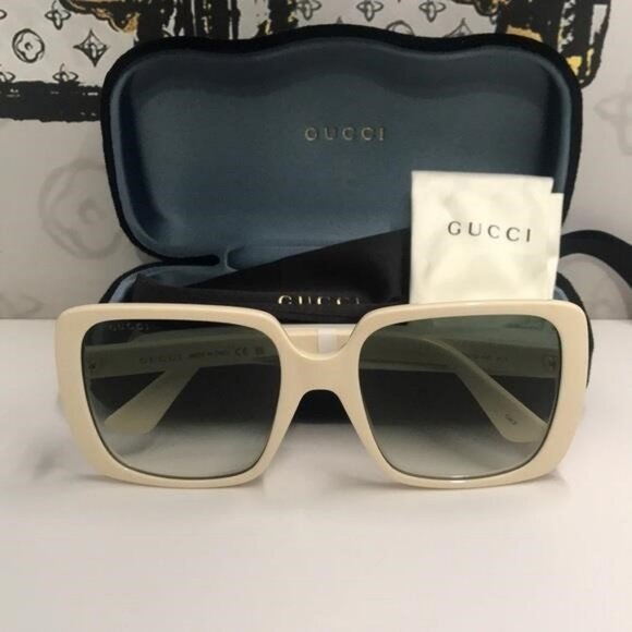 New Authentic Gucci Cream Sunglasses for Women GG0632s 004 main image 8